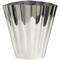 12" Silver Stainless Steel Vase with Zig Zag Edging